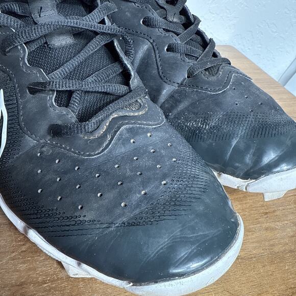 Nike Baseball Cleats Alpha Huarache 4 Keystone Size 8.5 Men's Black White Rubber - Picture 3 of 13